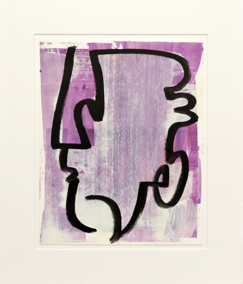 Der Philosoph (Janus), Manuela Gottfried 2024, Acryl auf Karton im Passepartout, 30 x 35 cm, anfragen