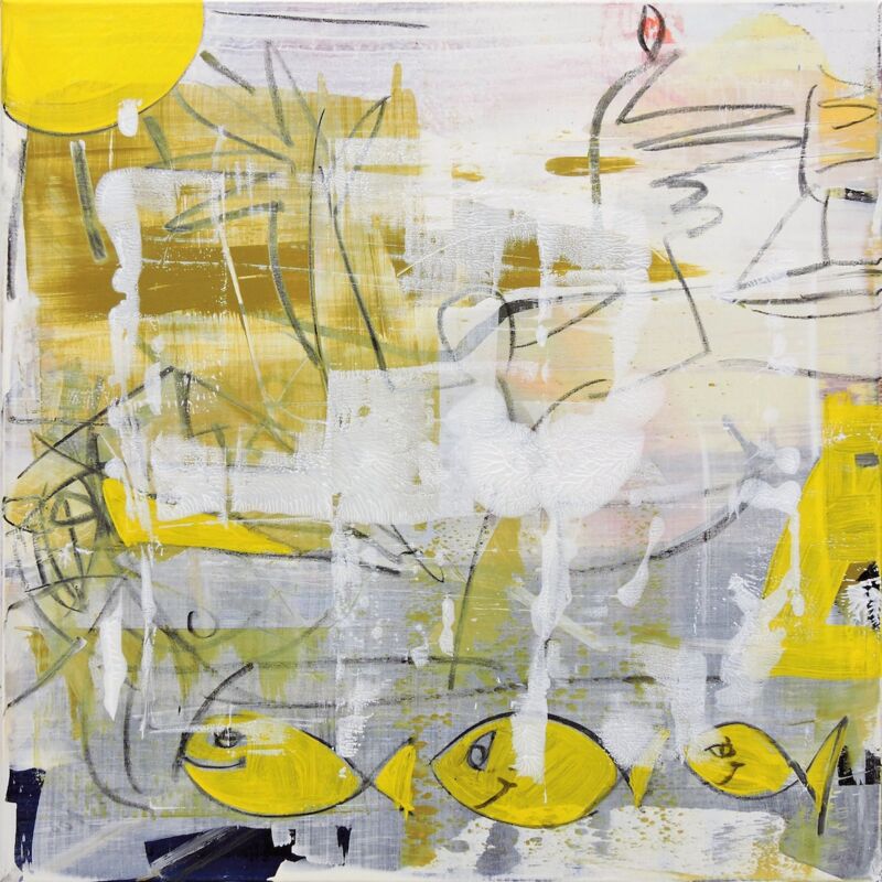 Fishing For Compliments, Manuela Gottfried 2021, 50 x 50 cm, anfragen