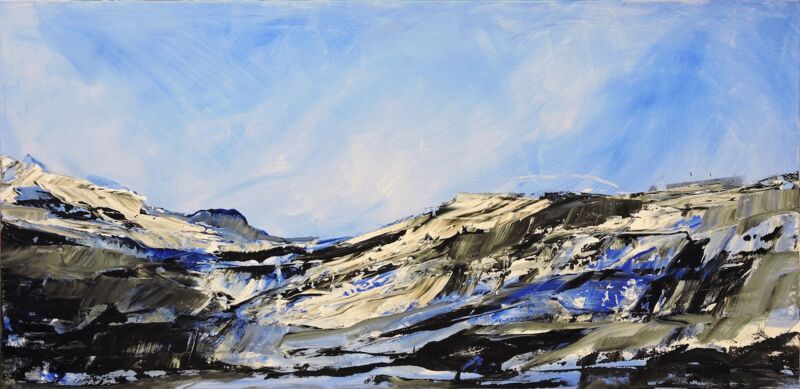 Blue Mountain, Manuela Gottfried 2023, Acryl auf Leinwand, 175 x 85 cm, anfragen