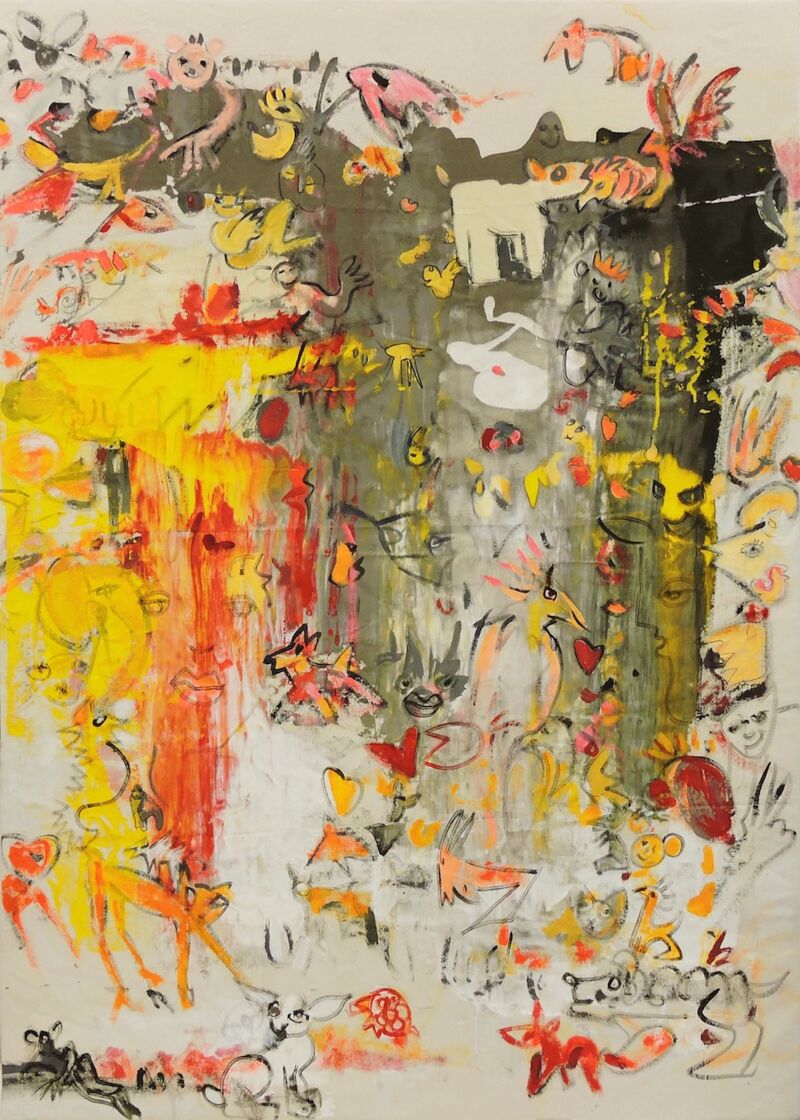 The Happy Few, Manuela Gottfried 2019, Acryl auf Gewebe, 100 x 140 cm, anfragen