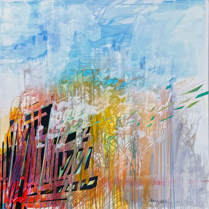 Skyscrape, Manuela gottfried 2015, Acryl auf Leinwand, 175 x 175 cm, anfragen